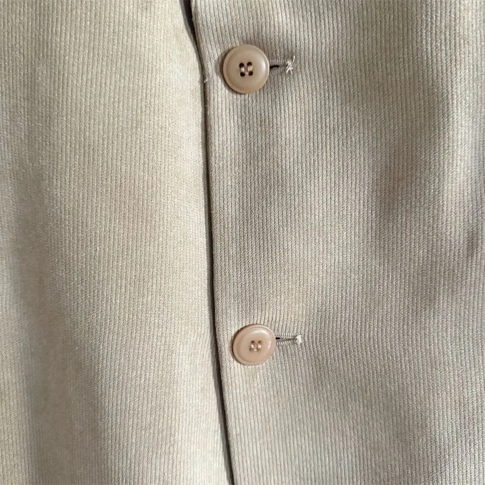 Andrew Fezza Italian Inspired Men's Beige Soft Corduroy Blazer Vintage 90s